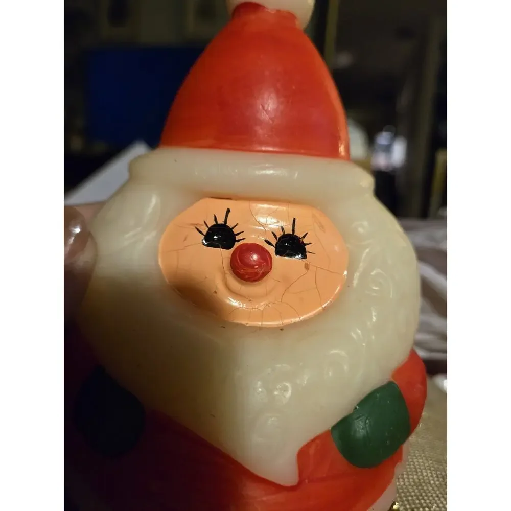 Hallmark Santa Claus Candle Jolly Design 1980s Vintage Made In Hong Kong
